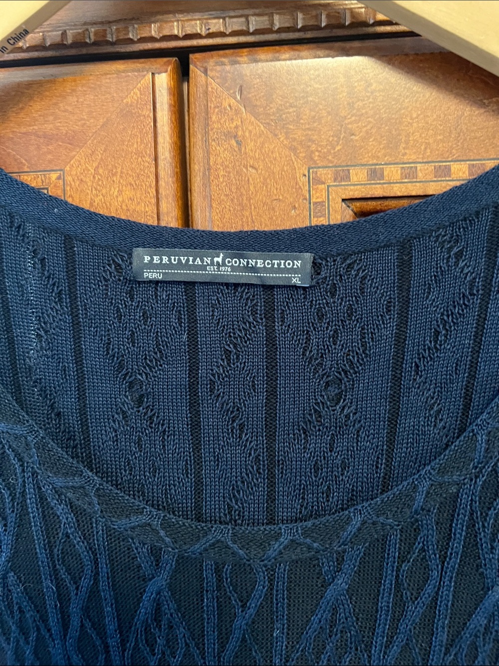 Peruvian Connection Black Textured Knit Long-Sleeve Dress - Picture 2 of 5